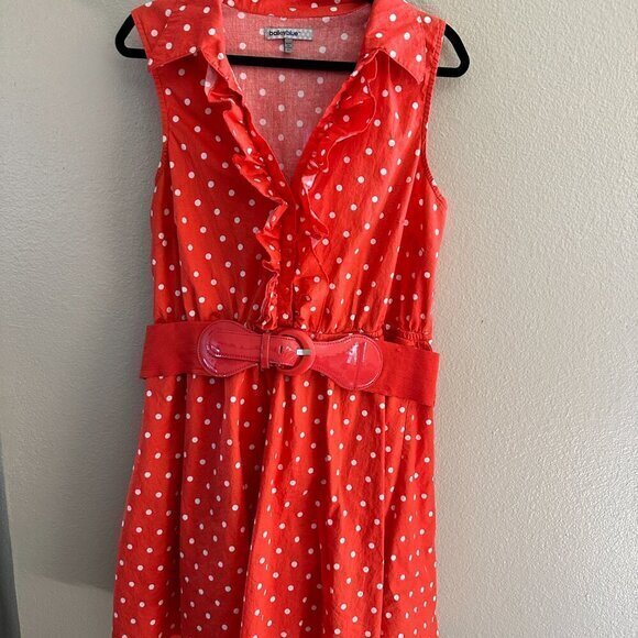 Bailey Blue Polka Dot Orange Dress ‎ Size 2X - Picture 3 of 9